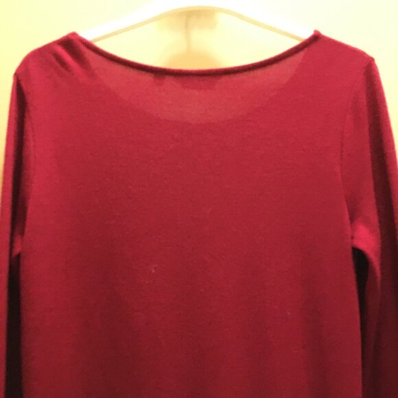 Merlot Red Twist Hem Pullover Knit Sweater Top - Picture 8 of 15